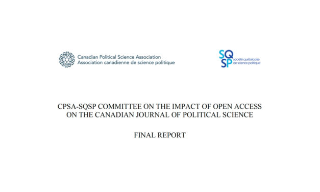 CPSA-SQSP Committee On The Impact Of Open Access On The Canadian Journal Of Political Science